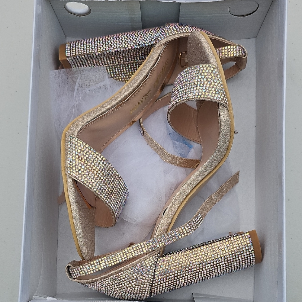 Elegant Gold Rhinestone Women's Sandals